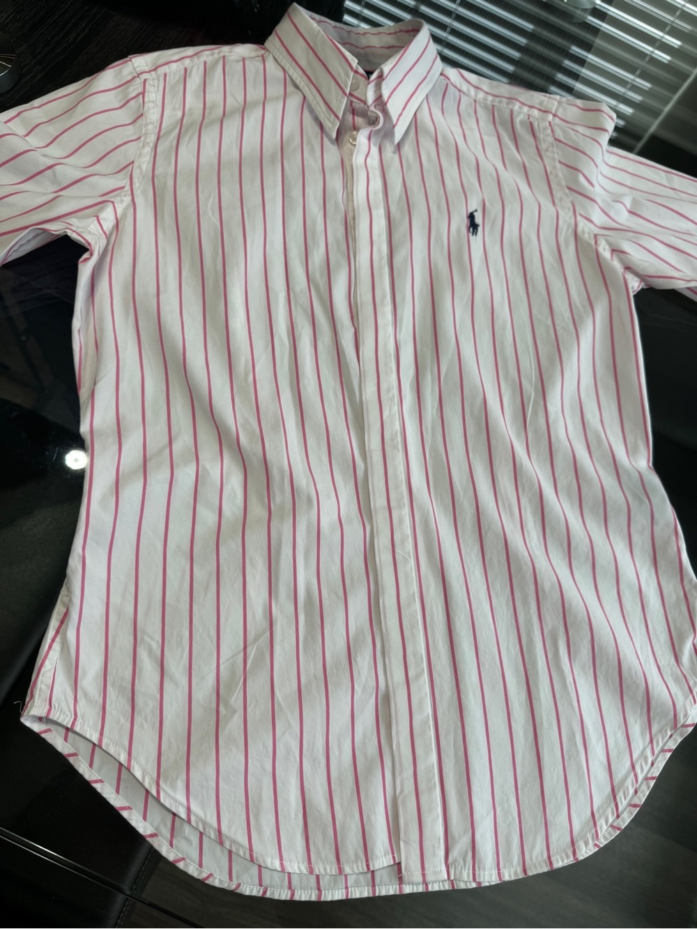 Ralph Lauren White Shirt with Pink Stripes - Picture 15 of 16